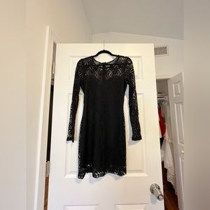 Lacy Black Long Sleeve Dress